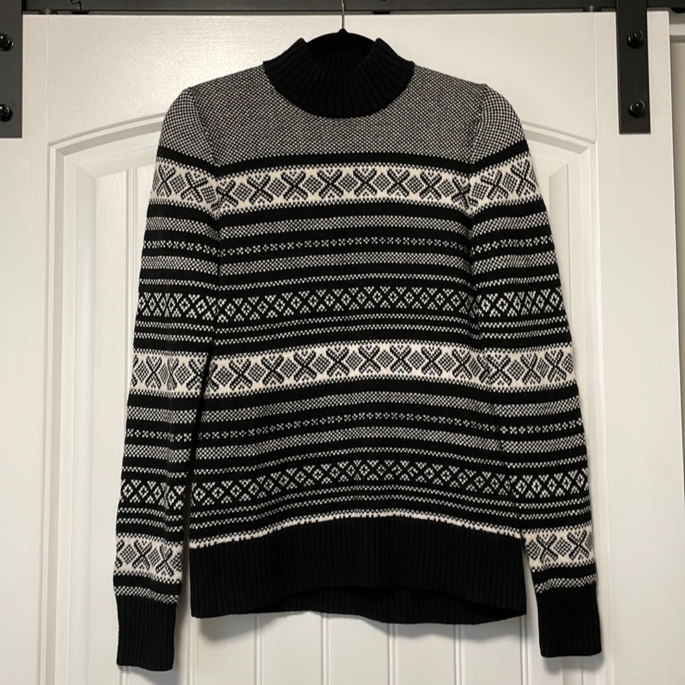 Brooks Brothers Women’s Merino Wool Crew Neck Patterned Sweater
